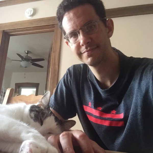 Ben Rosset with his cat